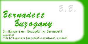 bernadett buzogany business card